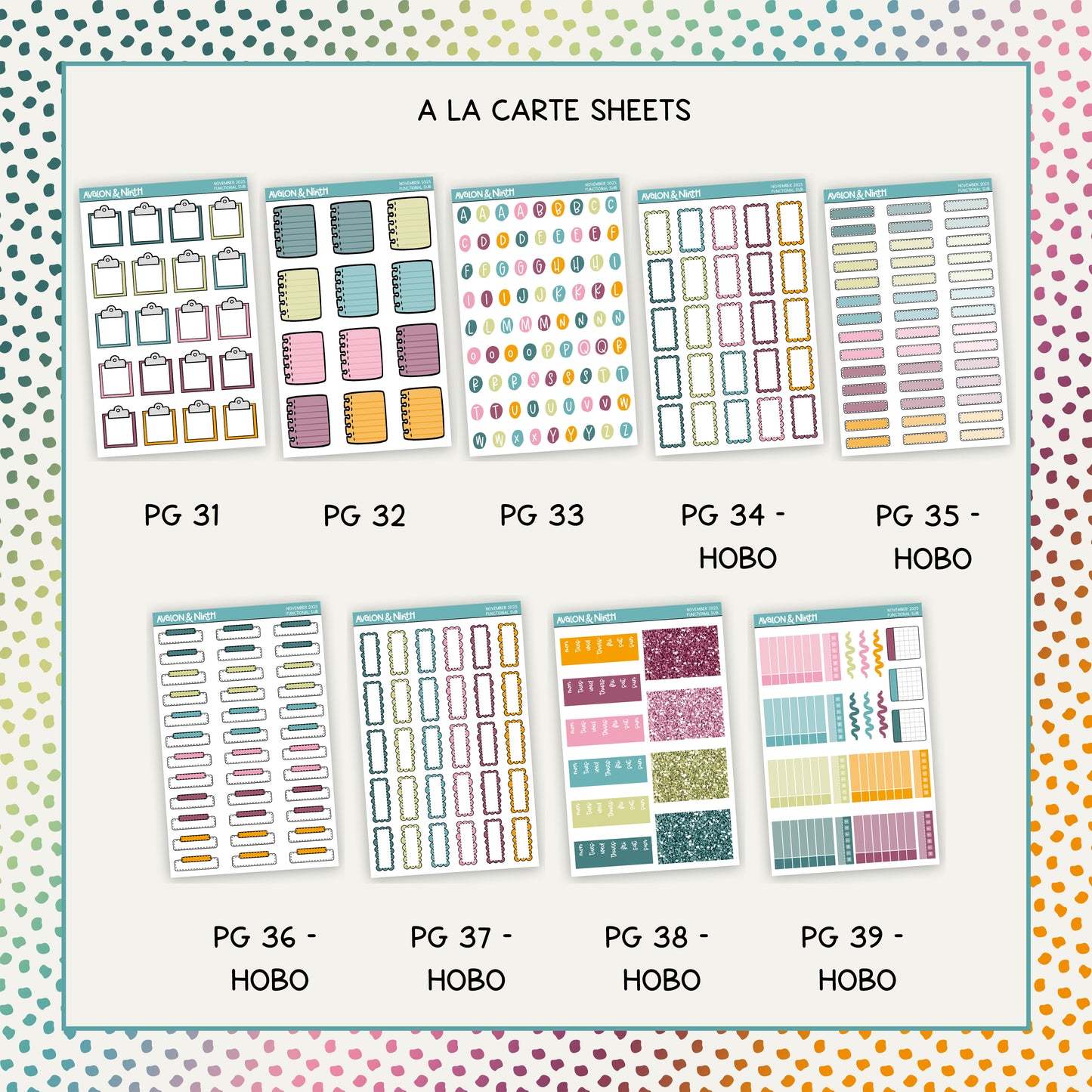 Monthly Functional Subscription - A La Carte Sheets