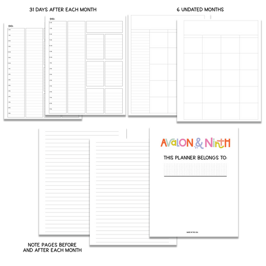 7x9 Planner Inserts // Daily // Choose Tabs or No Tabs