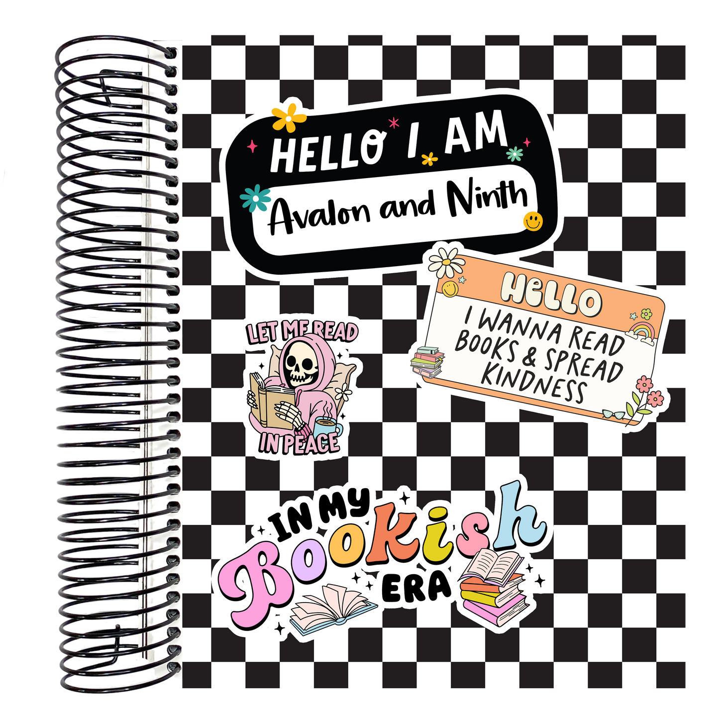 Bookish Checkerboard - 7x9 Planner - Vertical or Academic