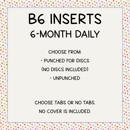 B6 Planner Inserts // Daily // Choose Tabs or No Tabs