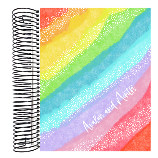 Rainbow With White Stripes - 7x9 Daily Planner