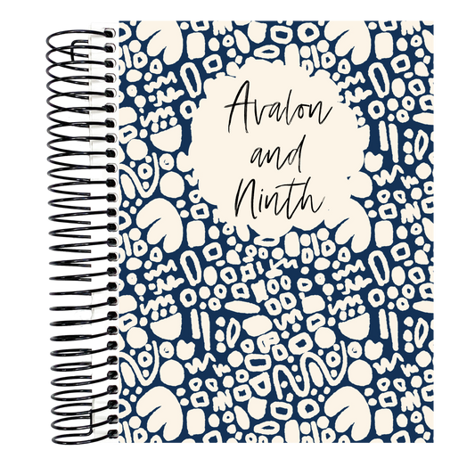 Navy Blue Abstract - B6 Daily Planner