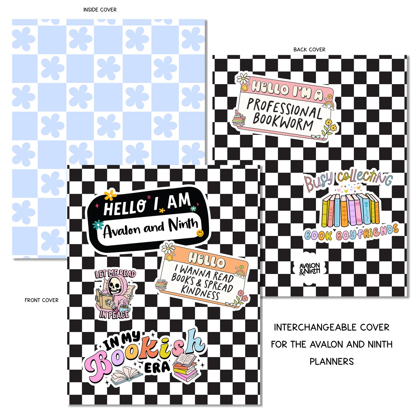 Bookish Checkerboard - A La Carte Cover - 7x9, B6, Weeks