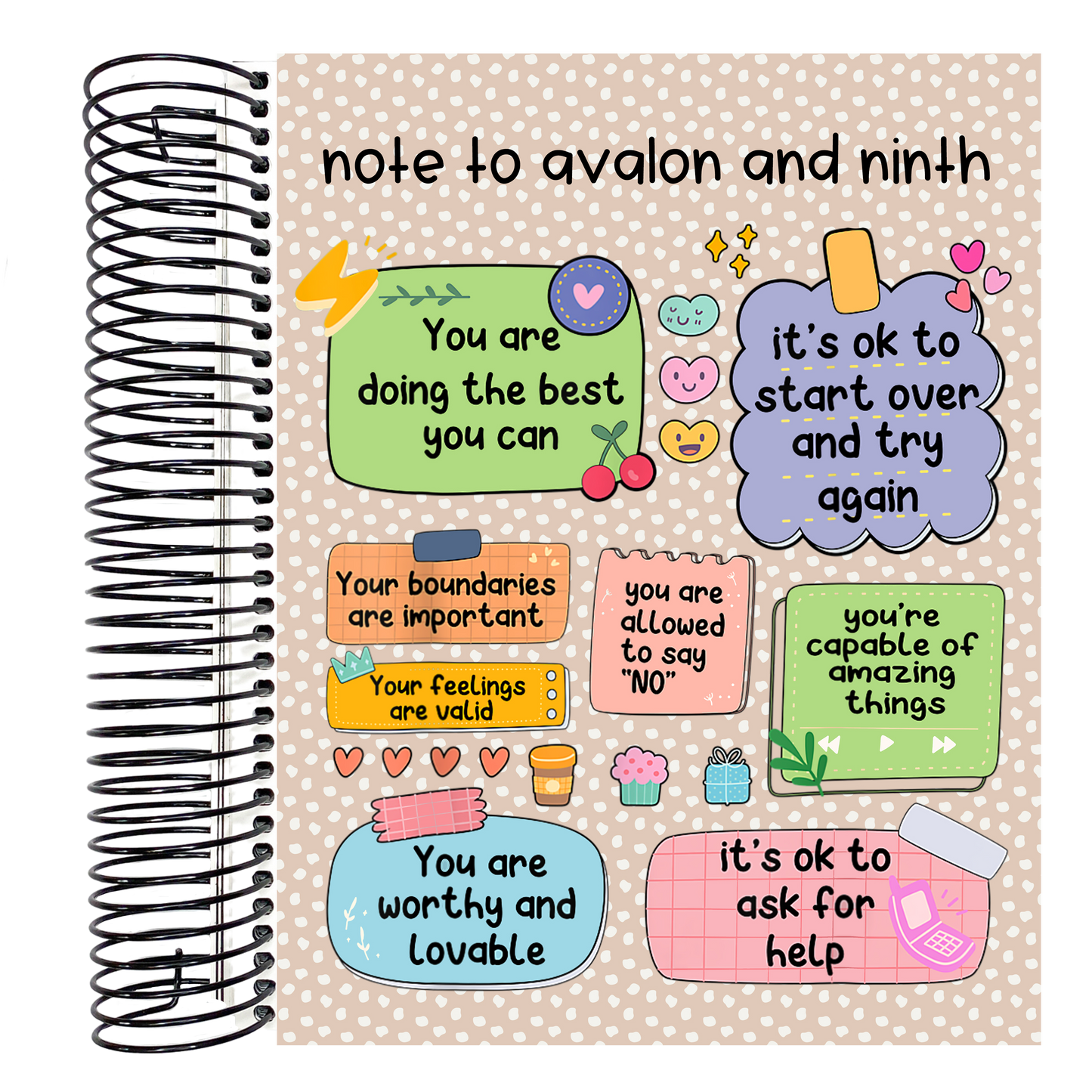 Reminder Notes - 7x9 Planner - Vertical or Academic