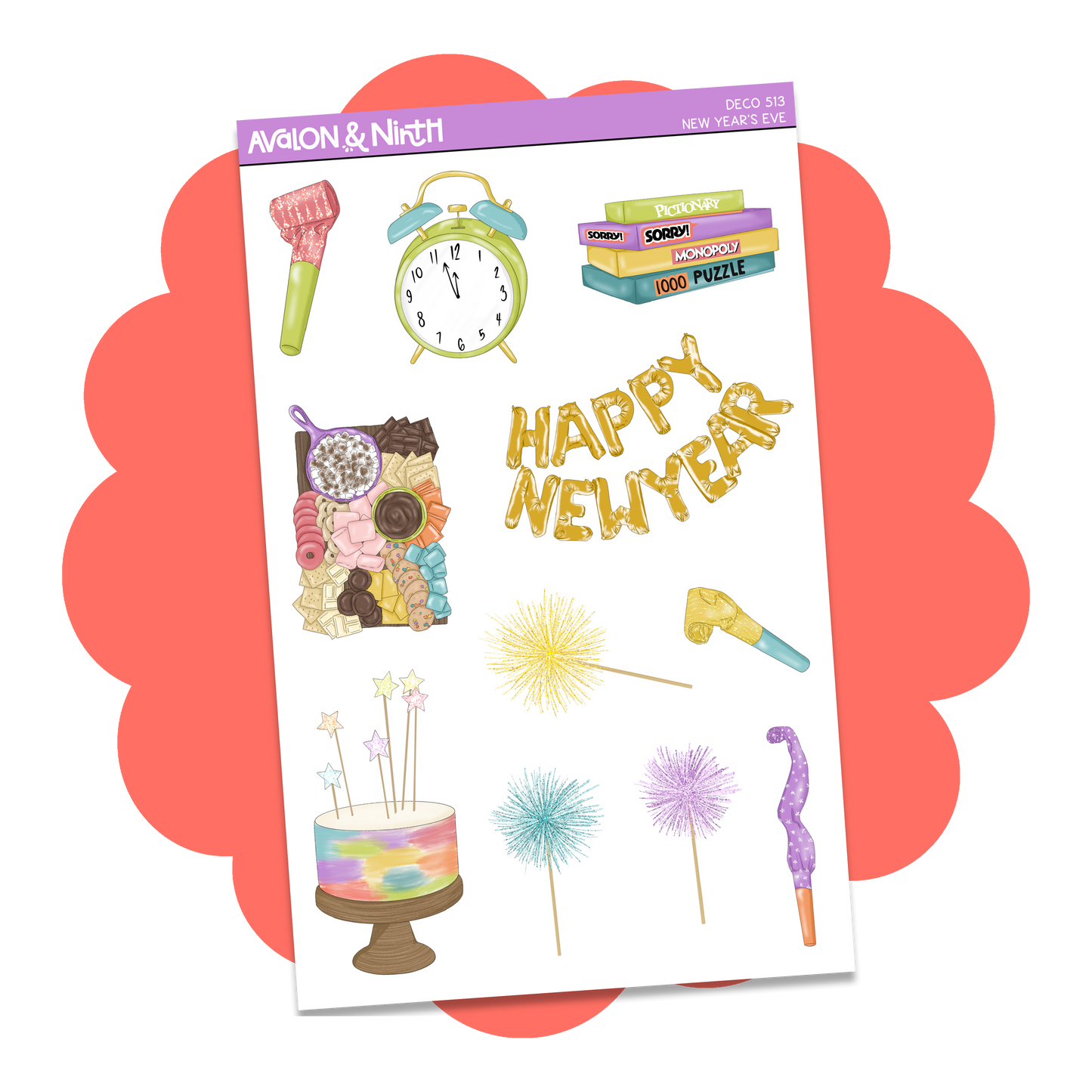 New Year's Eve Deco Sheet // DECO513