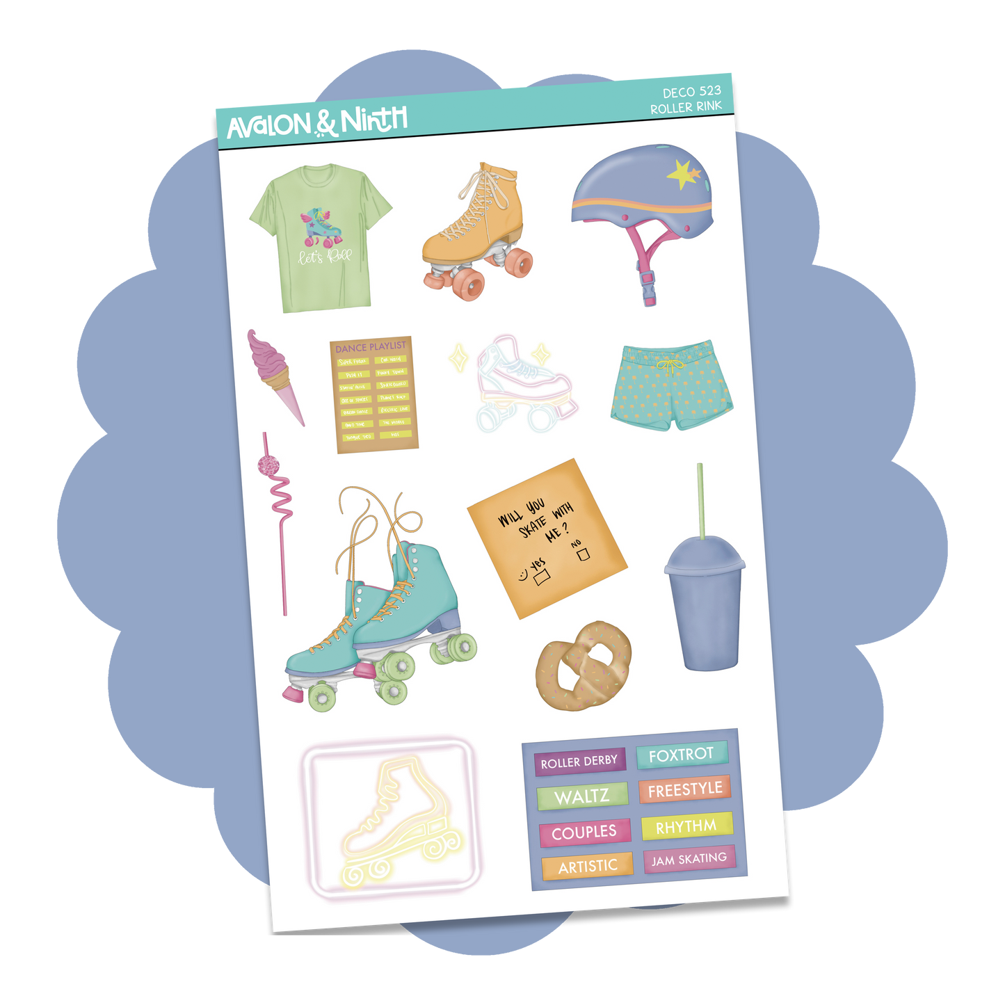Roller Rink Deco Sheet // DECO523