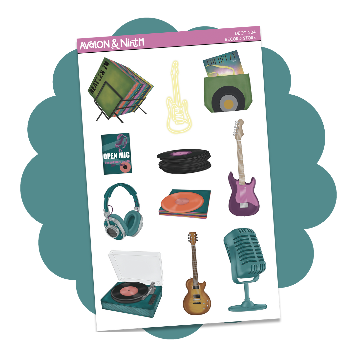 Record Store Deco Sheet // DECO524