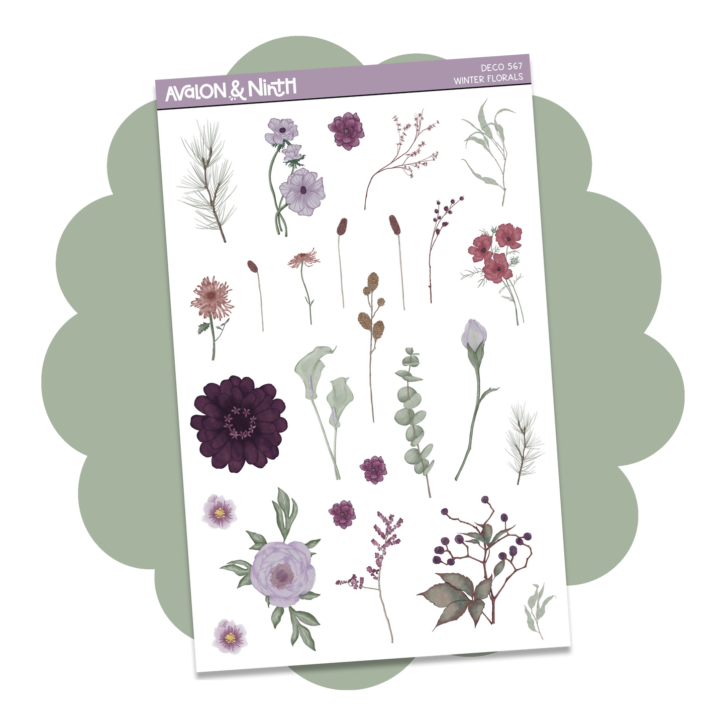 Winter Florals Deco Sheet // DECO567