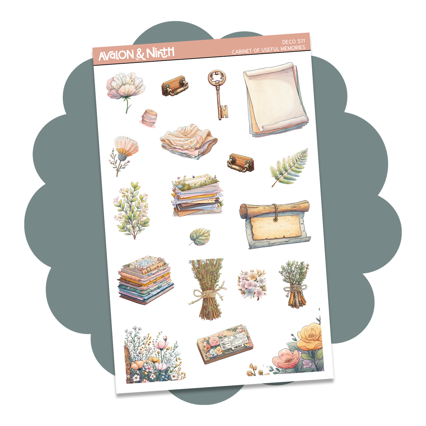 Cabinet of Useful Memories Deco Sheet // DECO571