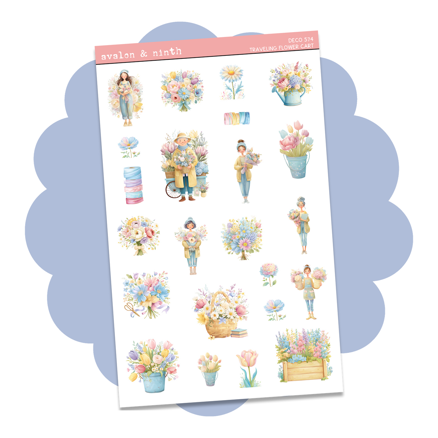 The Traveling Flower Cart Deco Sheet // DECO574