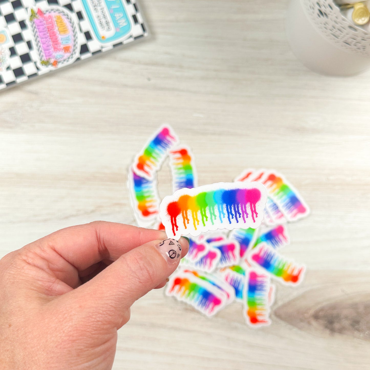 Rainbow Graffiti Splotches // DIE145