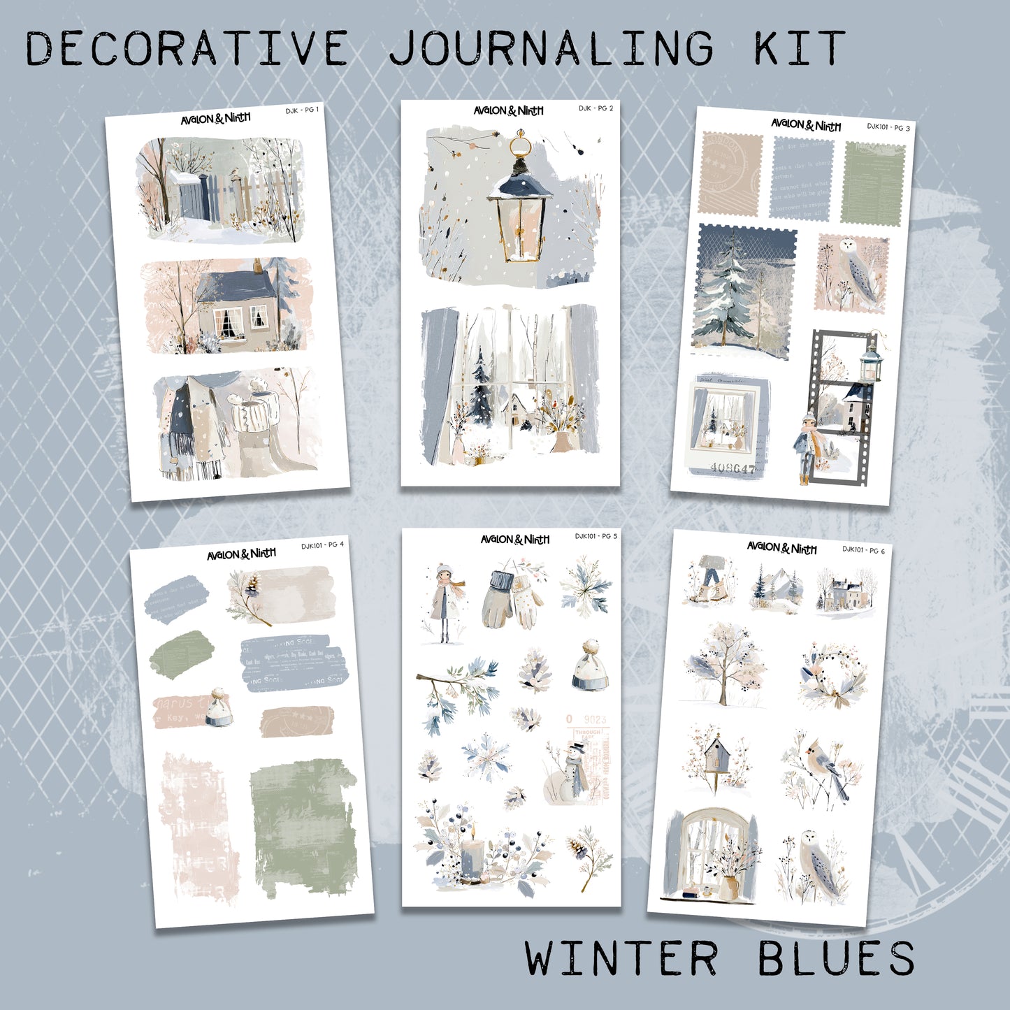 Winter Blues Deco Journaling Kit // DJK101