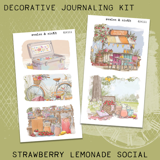 Strawberry Lemonade Social Deco Journaling Kit // DJK111