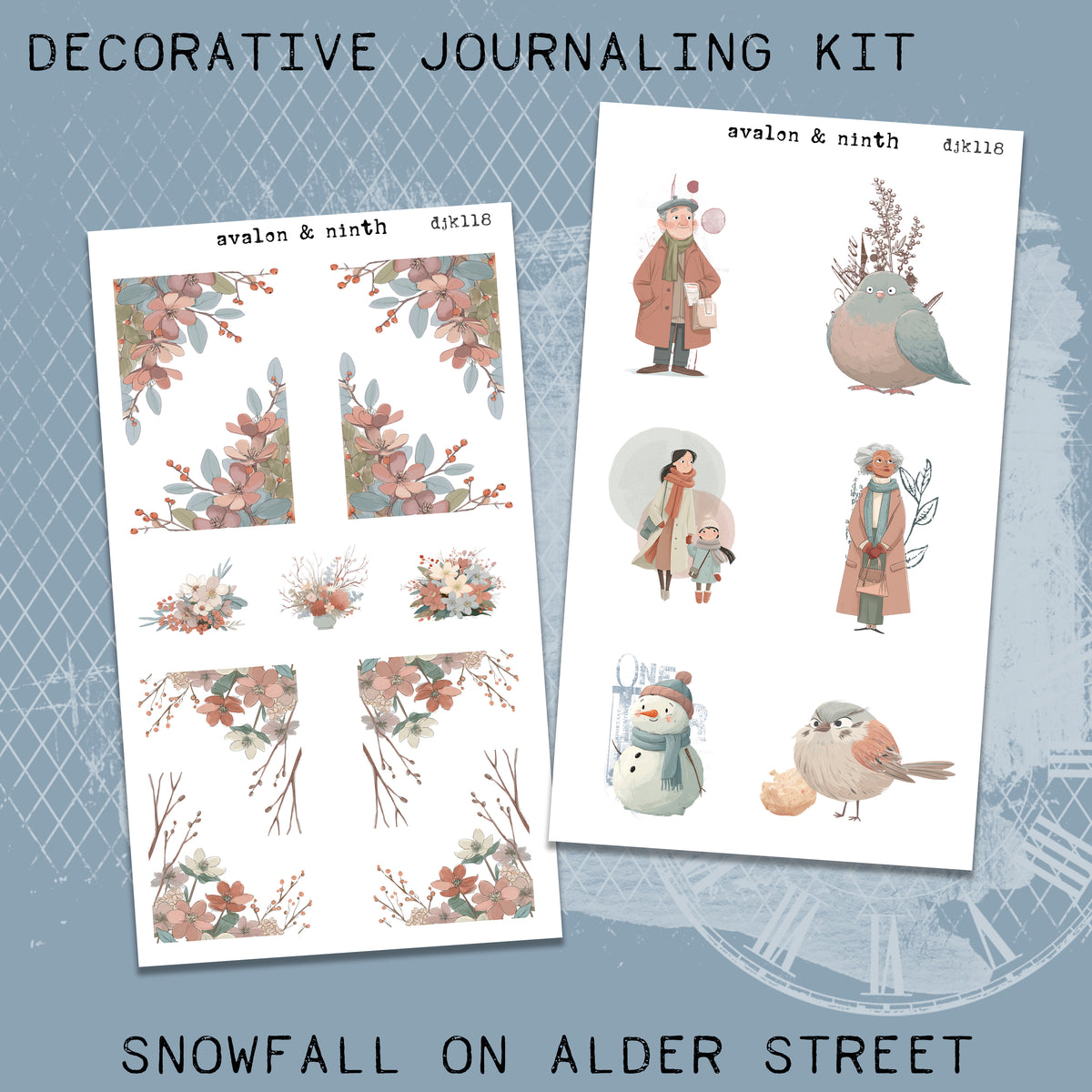 Snowfall on Alder Street Deco Journaling Kit // DJK118