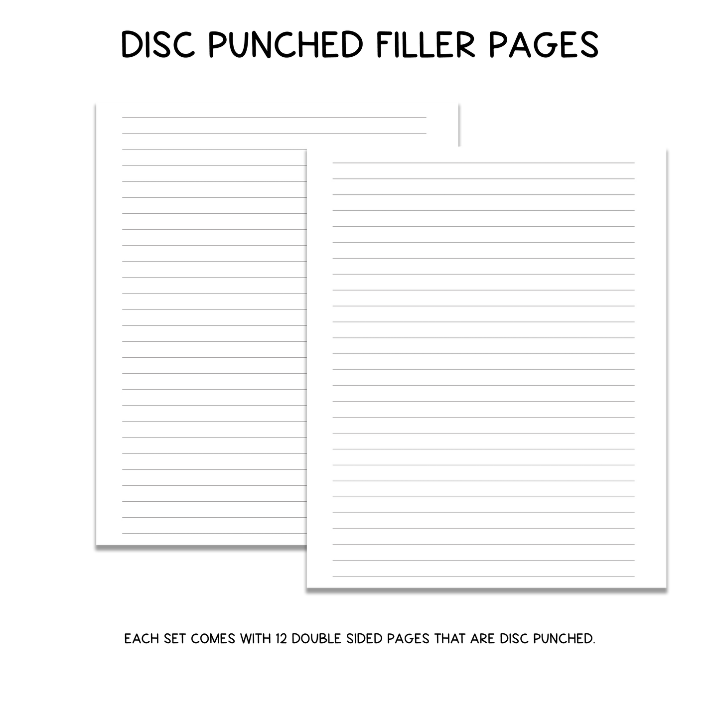 Disc Punched Lined Filler Pages