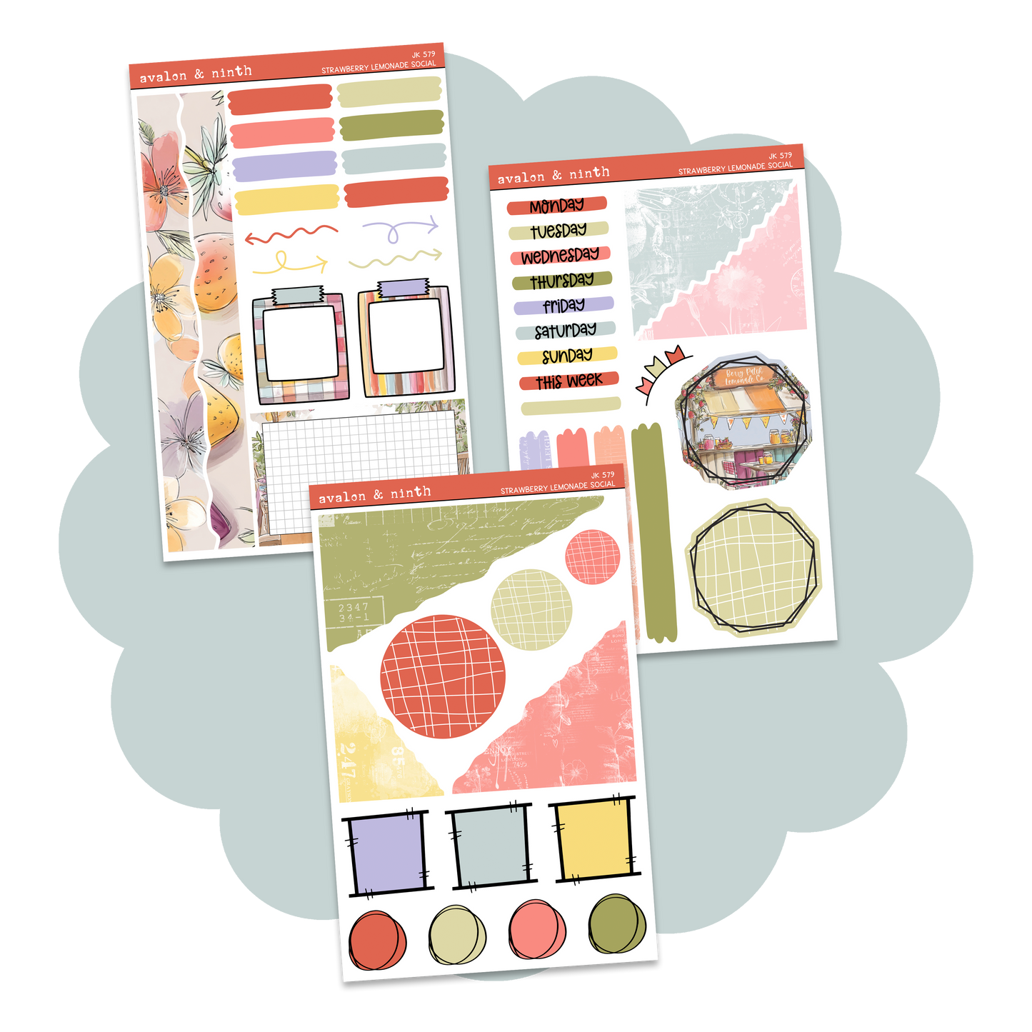 Strawberry Lemonade Social Journaling Kit // JK579
