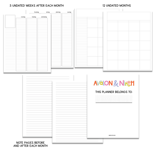 Bright Floral - 7x9 Planner - Vertical or Academic