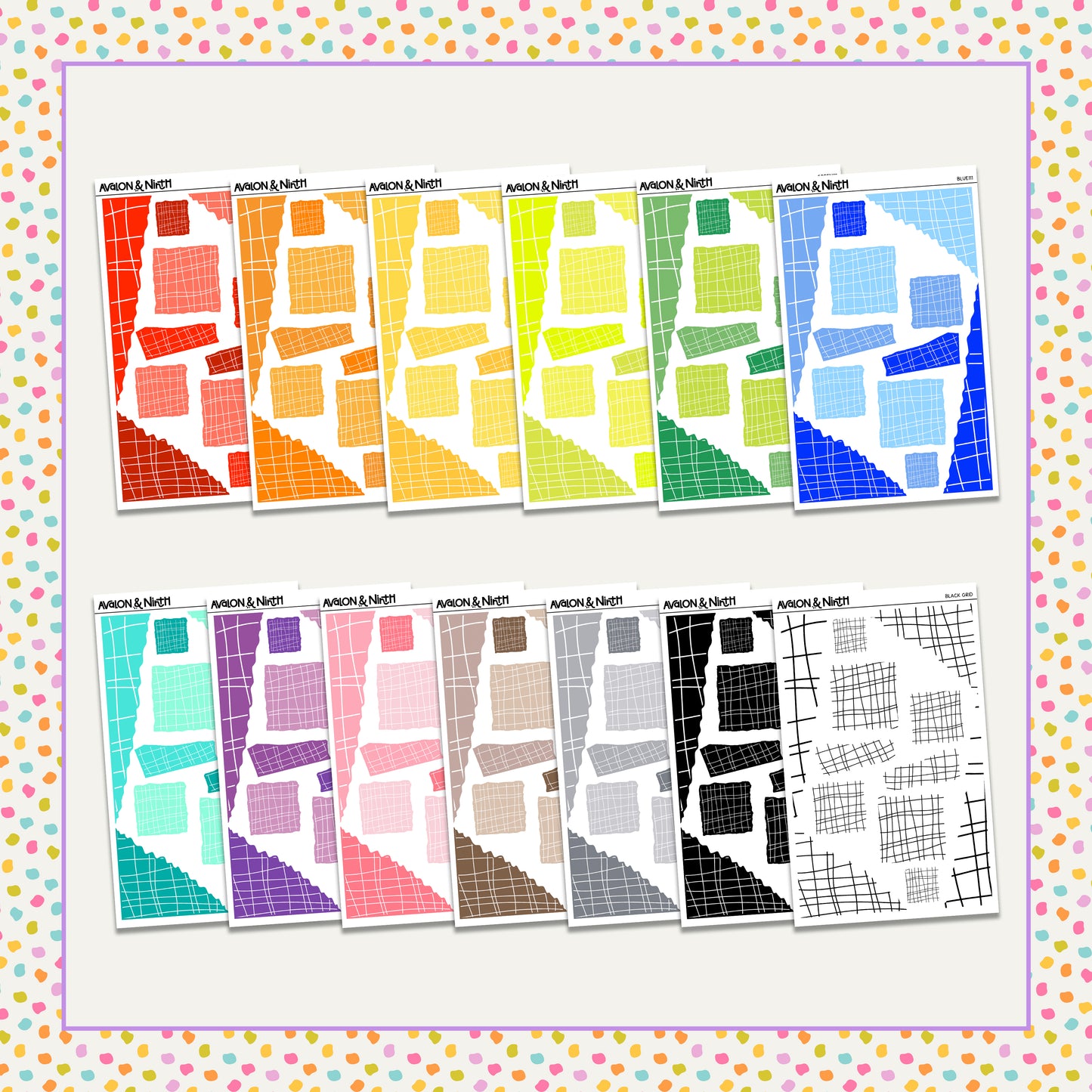 Wavy Grid Page Tears Functionals // Choose your color