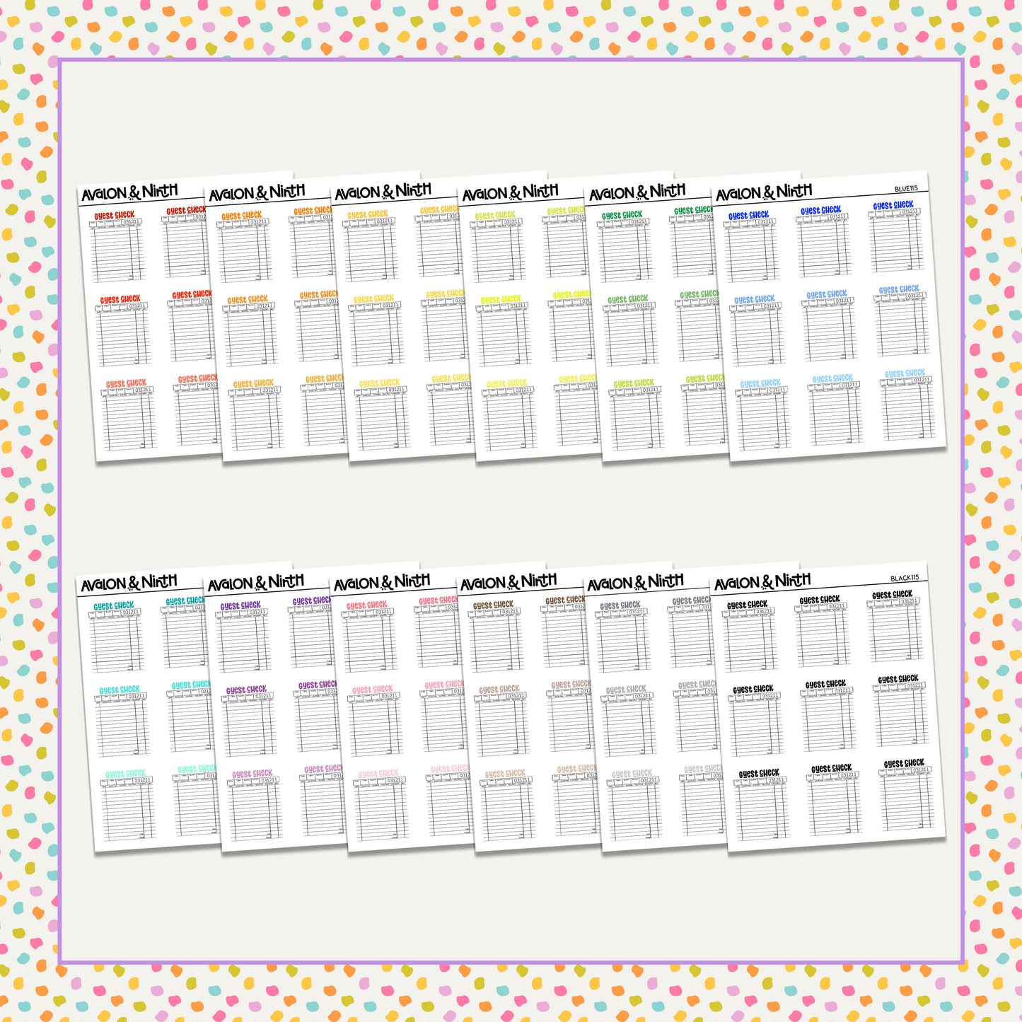 Guest Check Functionals // Choose your color