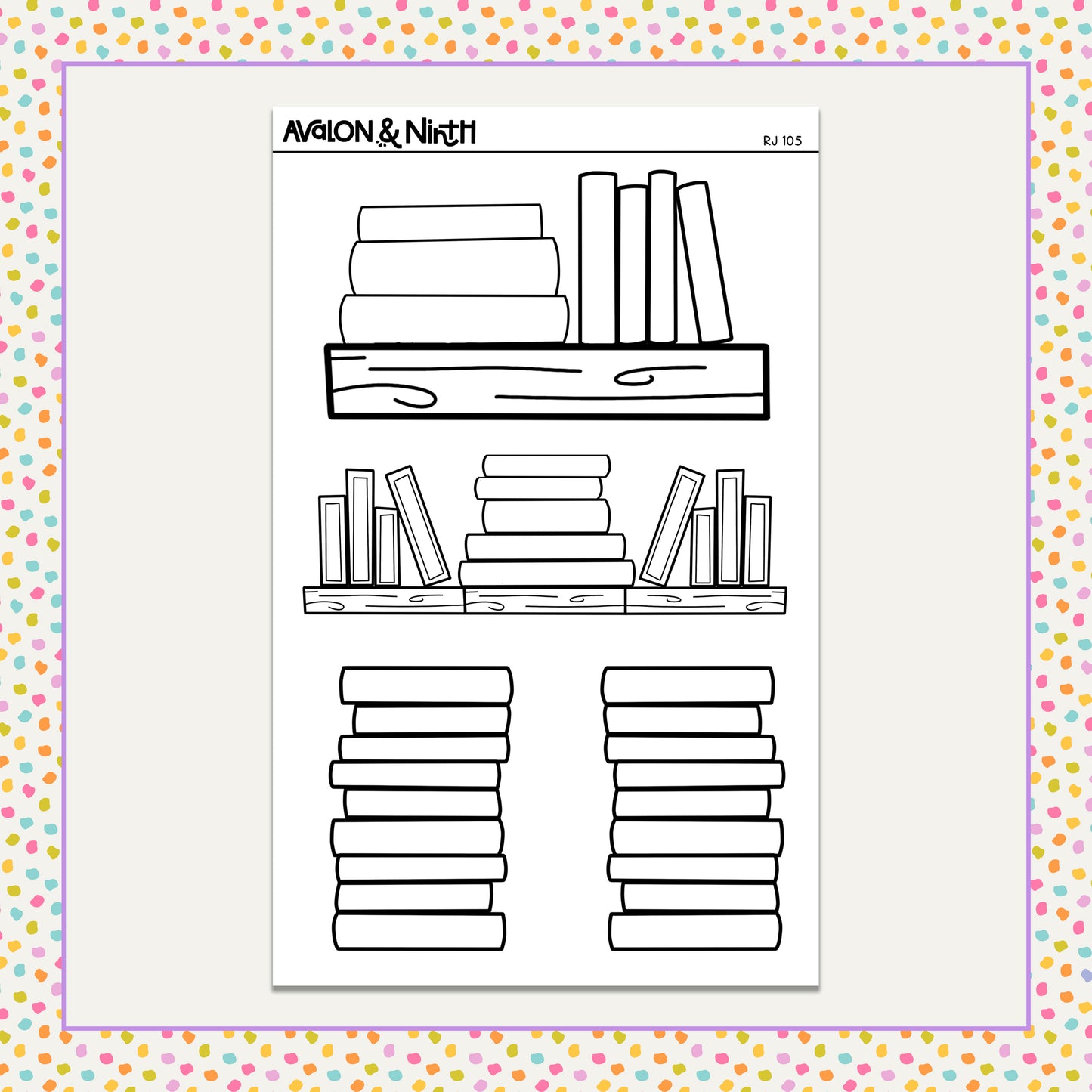 Book Shelf and Stacks - Reading Journal // RJ105