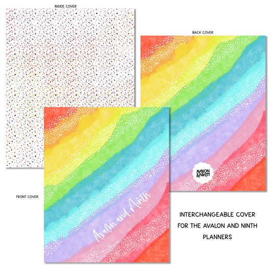 Rainbow With White Stripes - Personalized  - A La Carte Cover - 7x9, B6, Weeks