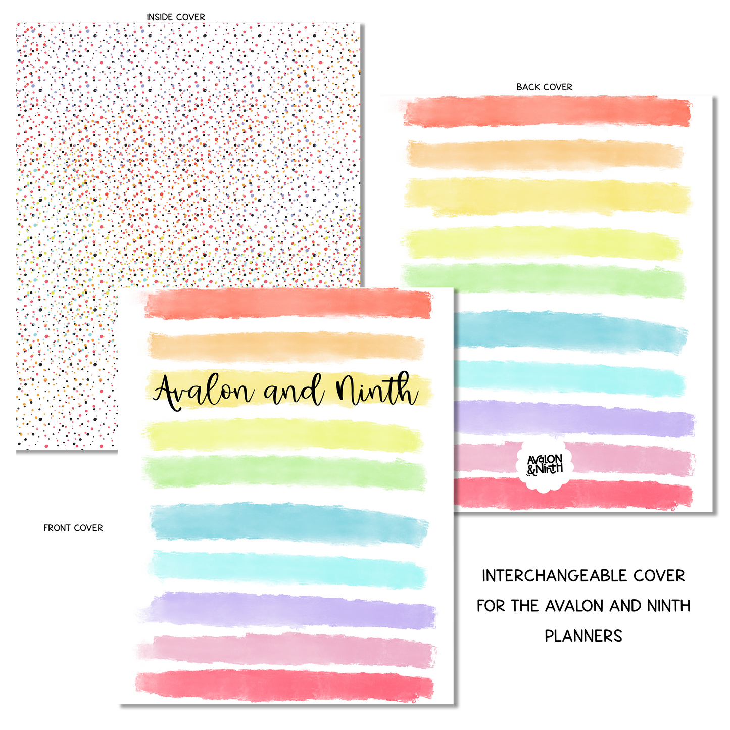 Horizontal Rainbow Stripes - Personalized - A La Carte Cover - 7x9, B6, Weeks