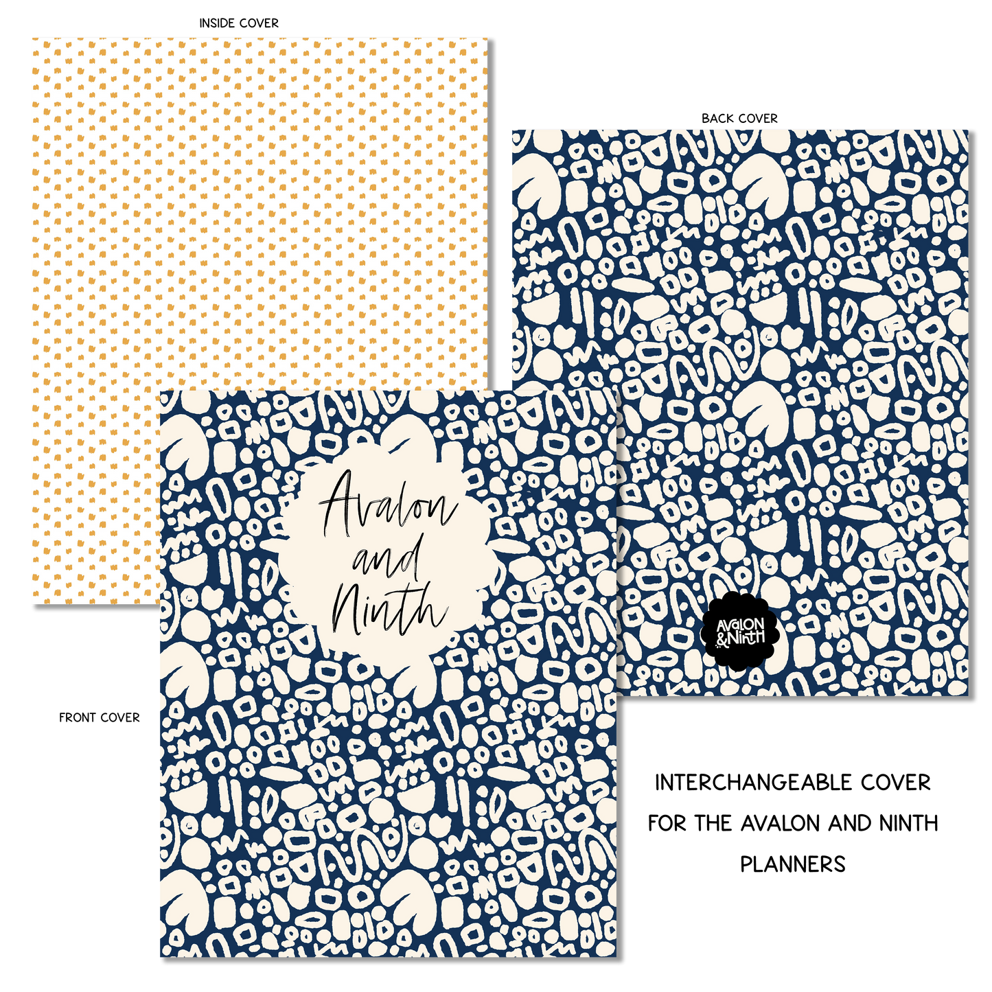 Navy Blue Abstract - A La Carte Cover - 7x9, B6, Weeks