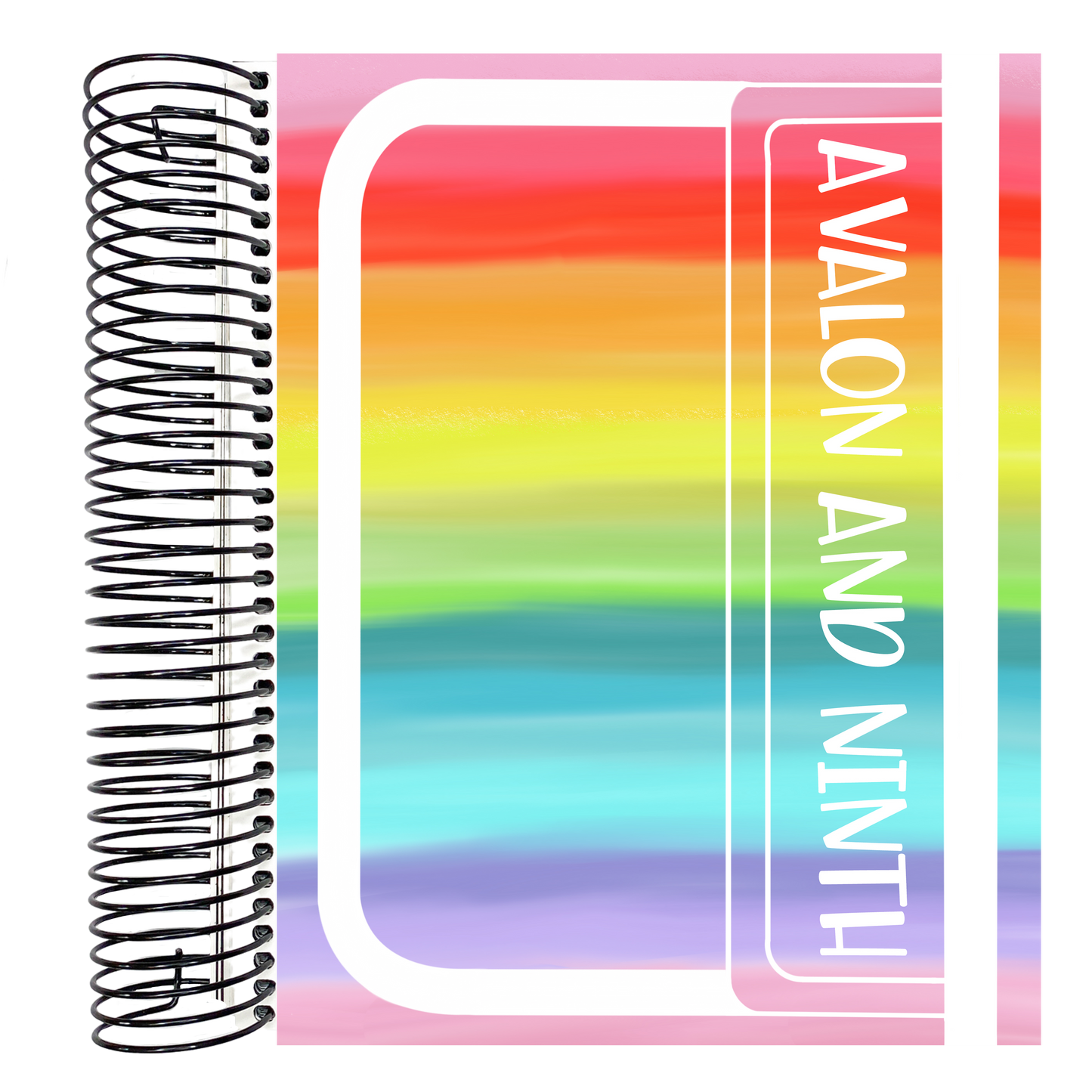 Rainbow Personalized - 7x9 Planner - Vertical or Academic