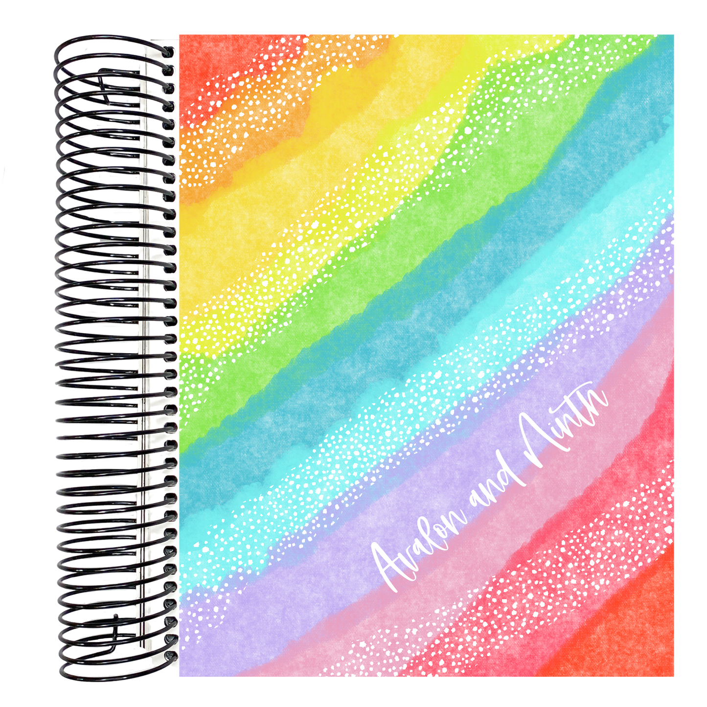 Rainbow With White Stripes - 7x9 Planner - Vertical or Academic