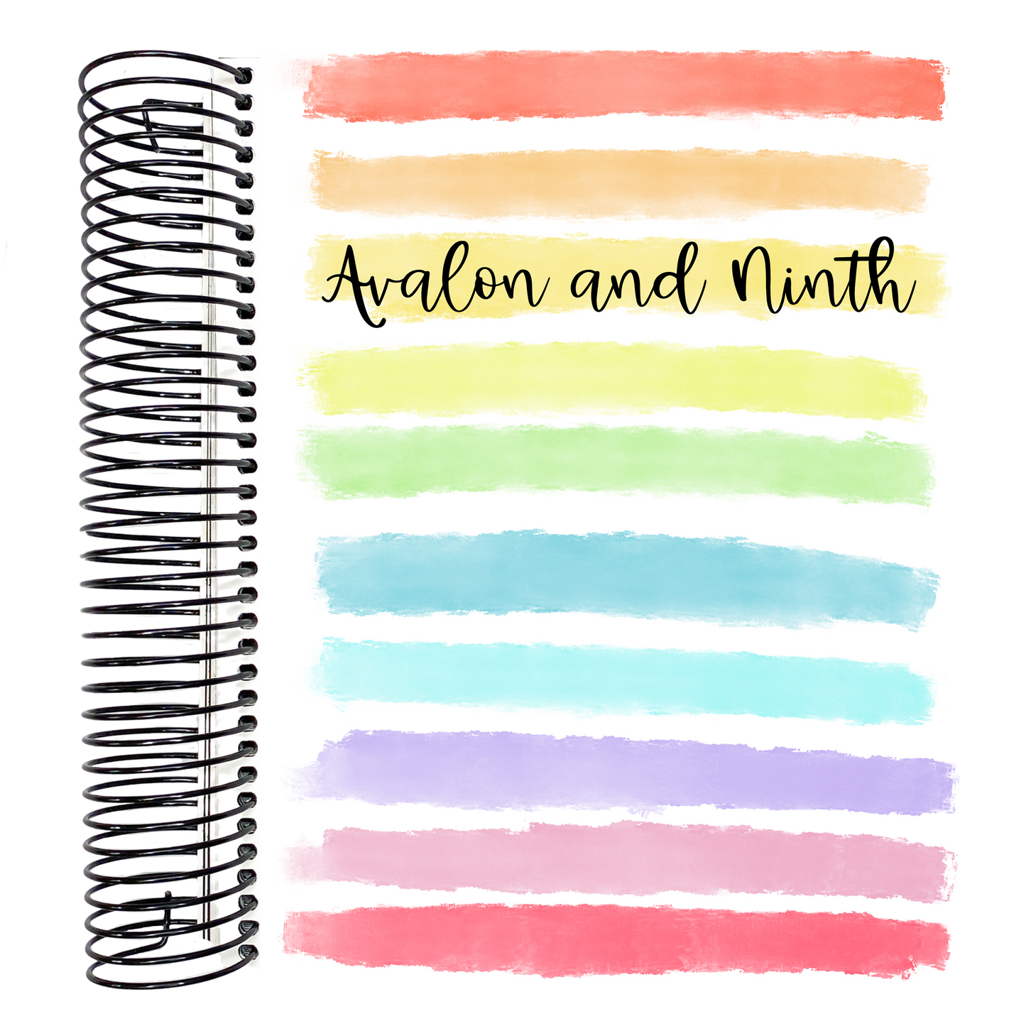Horizontal Rainbow Stripes - 7x9 Planner - Vertical or Academic