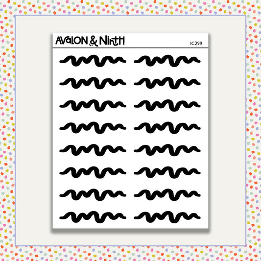 Squiggle Divider Stickers // Planner Stickers // IC299