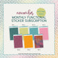 Monthly Functional Subscription - Matching Washi Add-On