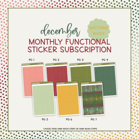 Monthly Functional Subscription - Matching Washi Add-On