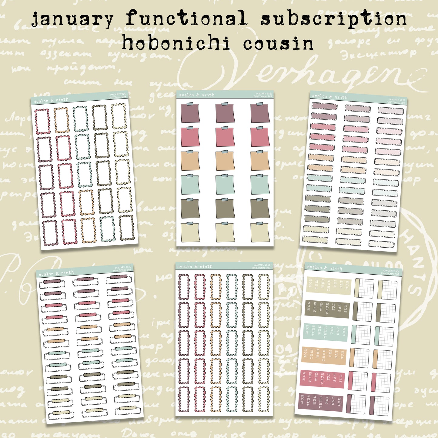 Monthly Functional Sticker Subscription
