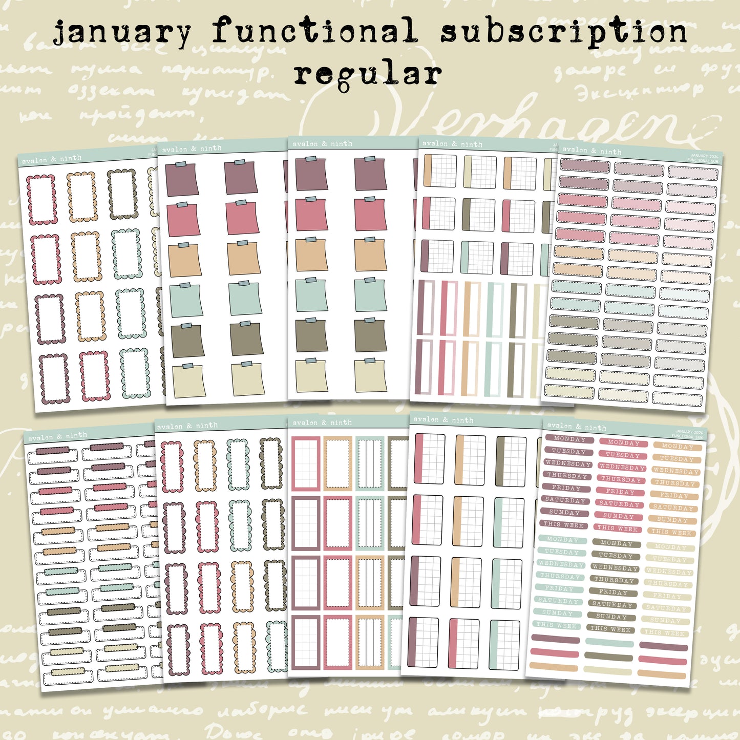 Monthly Functional Sticker Subscription