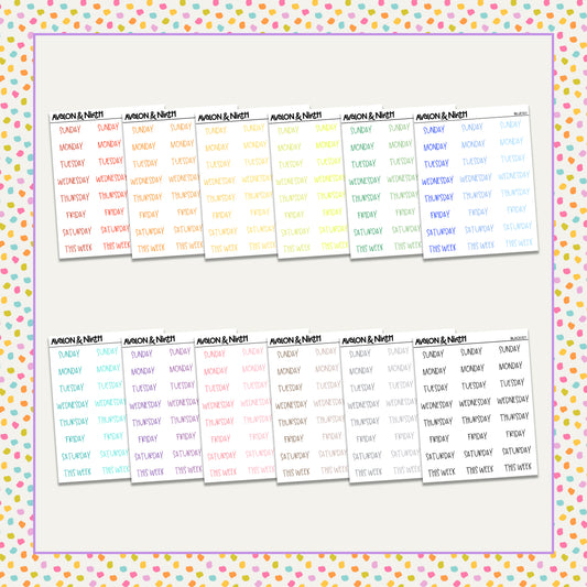 Days of the Week Script Functionals // Choose your color