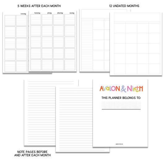 Bright Water Color - 7x9 Academic Planner