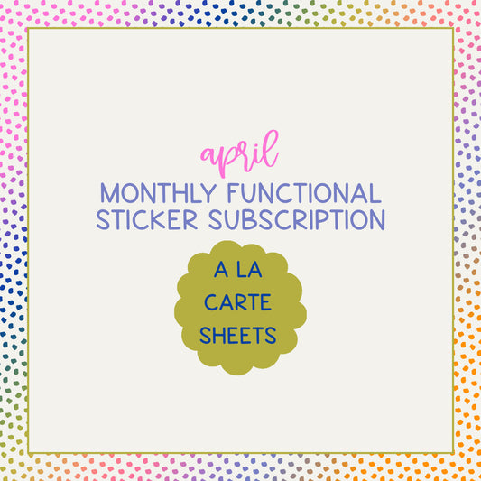 Monthly Functional Subscription - A La Carte Sheets