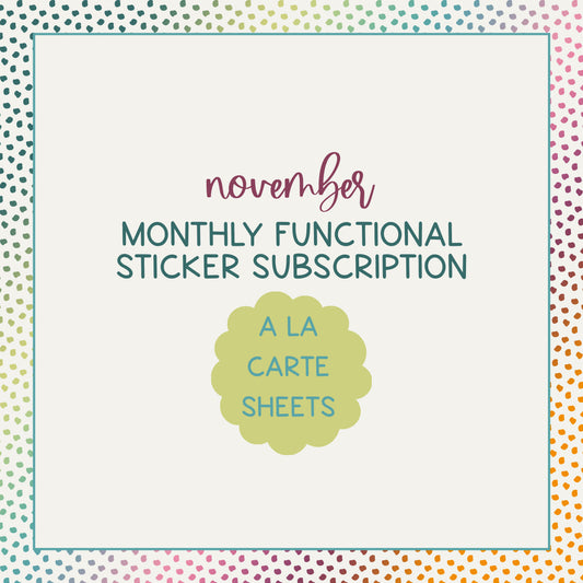 Monthly Functional Subscription - A La Carte Sheets
