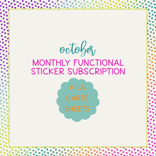 Monthly Functional Subscription - A La Carte Sheets
