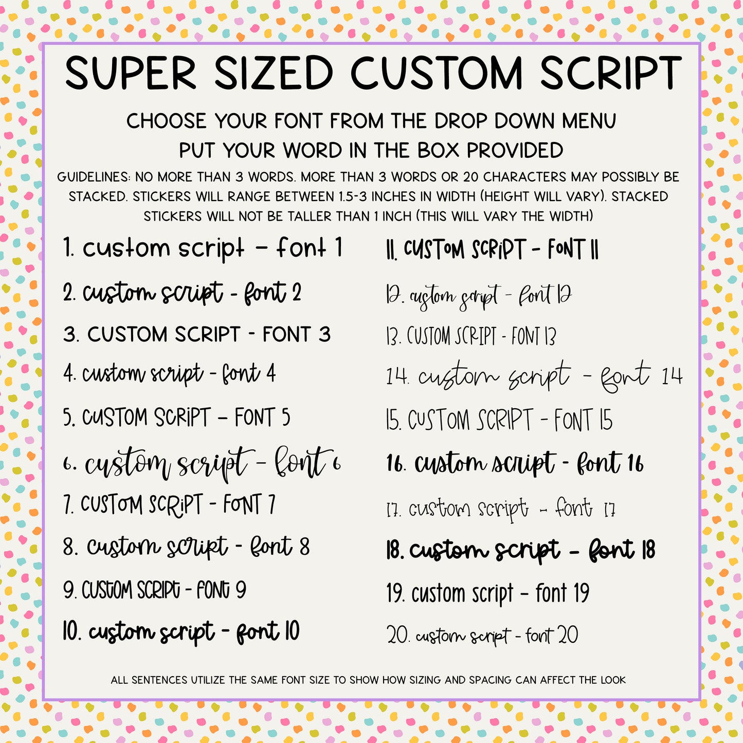 Super Sized Custom Scripts