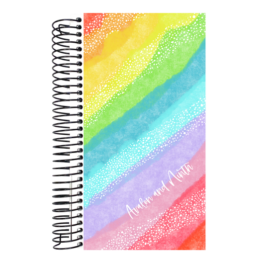 Rainbow With White Stripes - Weeks Daily Planner