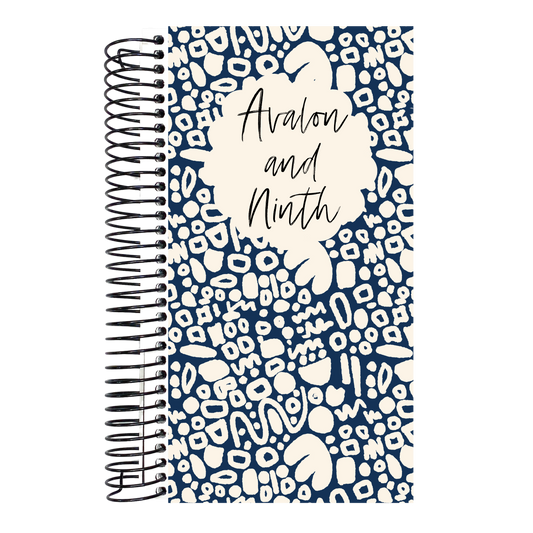 Navy Blue Abstract - Weeks Daily Planner