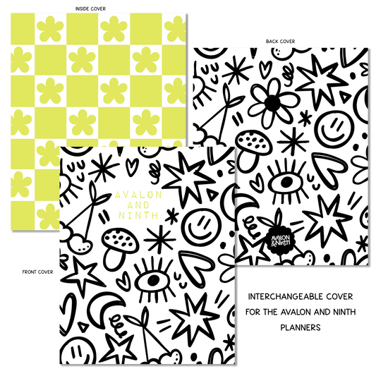 Black and White Doodles - A La Carte Cover - 7x9, B6, Weeks