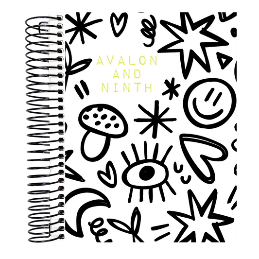 Black and White Doodles - B6 Academic Planner