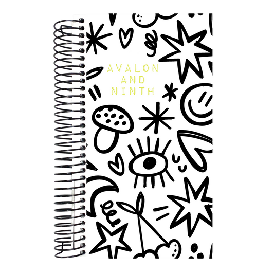 Black and White Doodles - Weeks Daily Planner