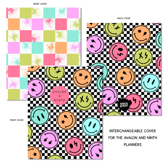 Checkerboard Grunge Smiles - A La Carte Cover - 7x9, B6, Weeks