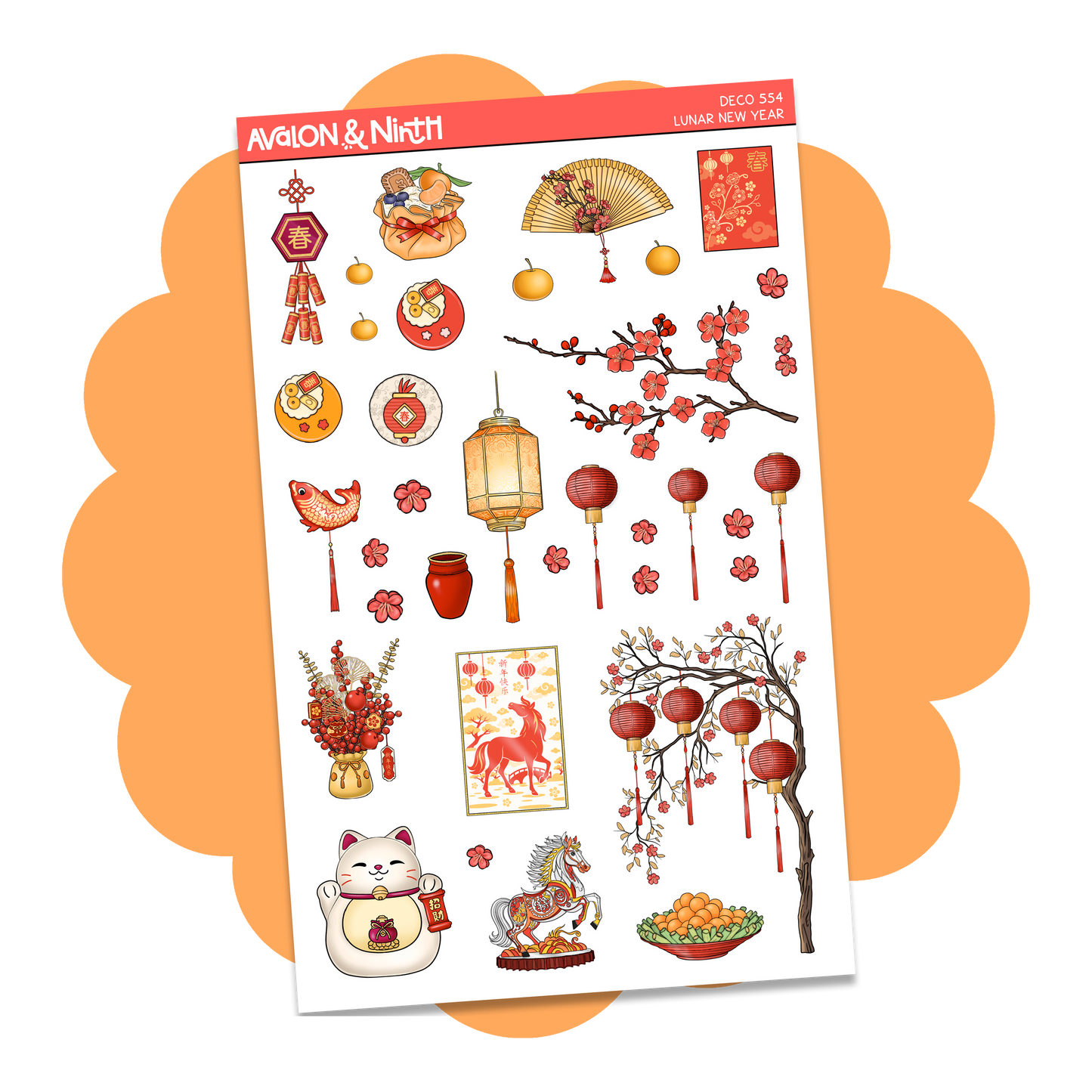 Lunar New Year Deco Sheet // DECO554