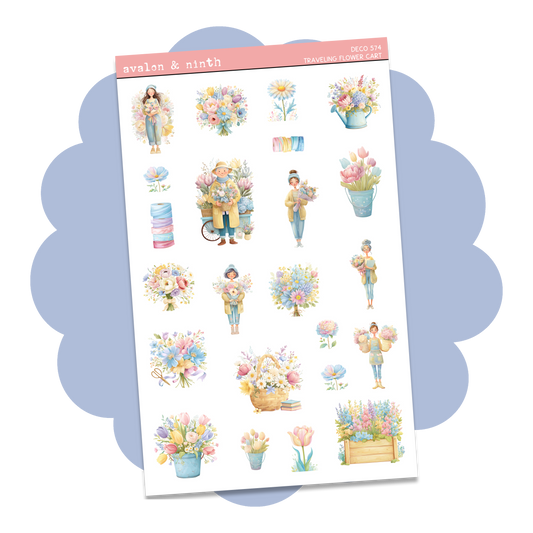 The Traveling Flower Cart Deco Sheet // DECO574