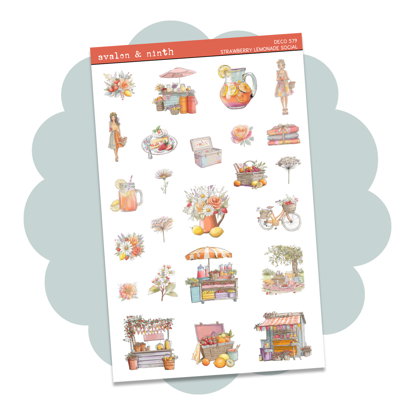 Strawberry Lemonade Social Deco Sheet // DECO579